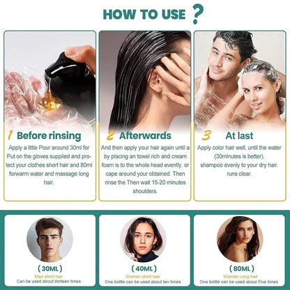 3 in 1 Black Hair Dye Shampoo - Buy 1 Get 1 Free